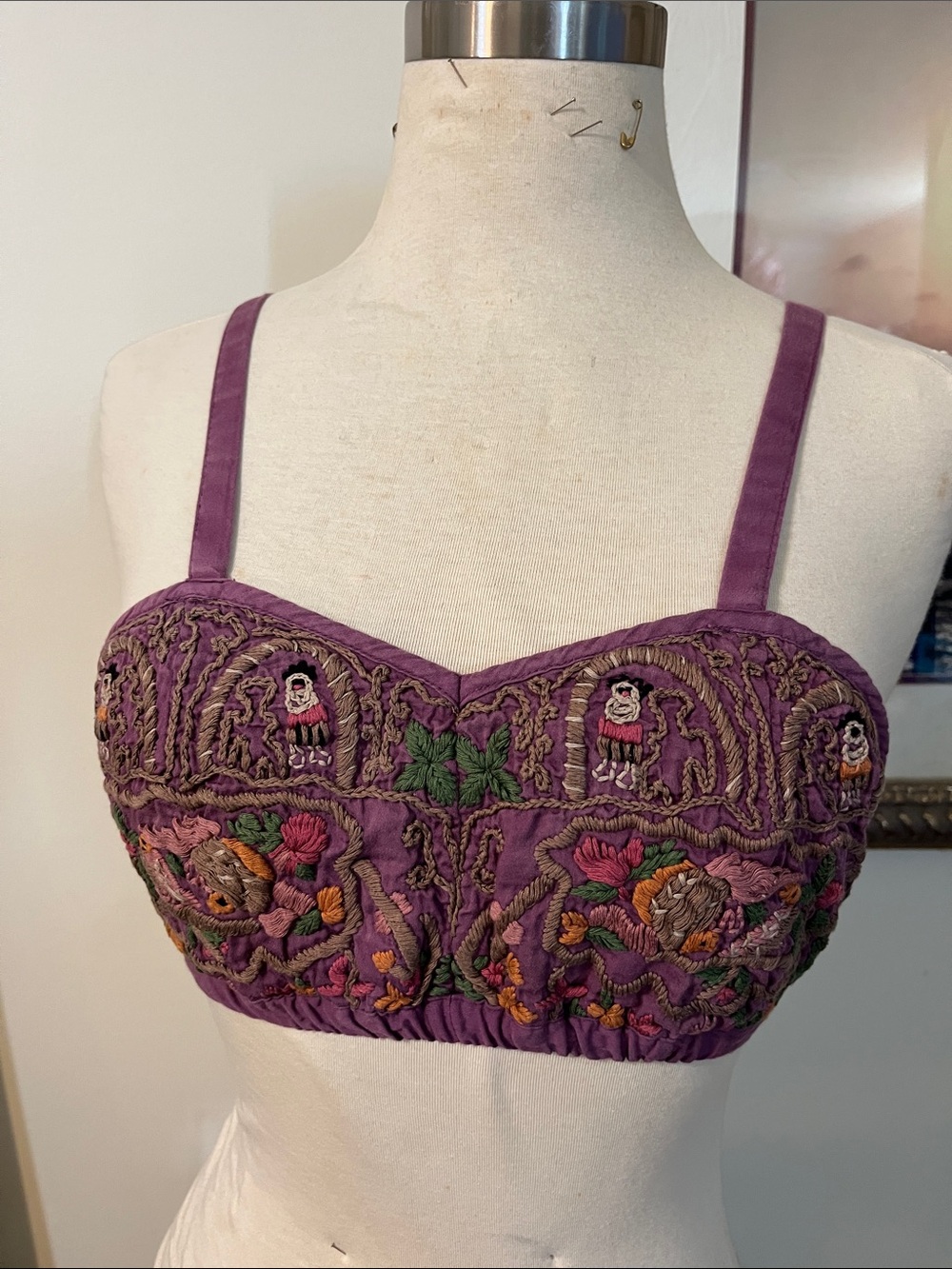 Purple Embroidered Magnolia Pearl Bralette
